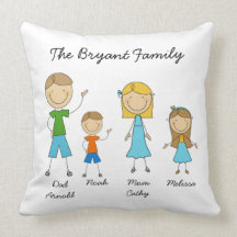 Figura personalizada travesseiro da vara da famíli