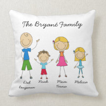 Figura personalizada travesseiro da vara da famíli
