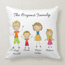 Figura personalizada travesseiro da vara da famíli
