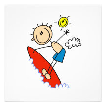 Figura surfando da vara do menino convite
