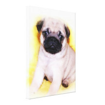 Filhote de cachorro do Pug Impressão Em Tela Canvas