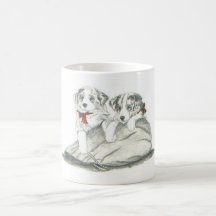 Filhotes de cachorro de border collie canecas