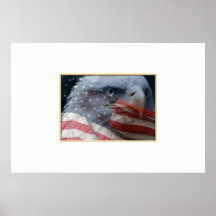 Fim de Eagle acima com bandeira Posters