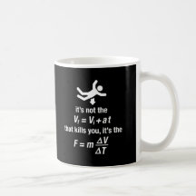 física - é a retardação repentina que mata caneca