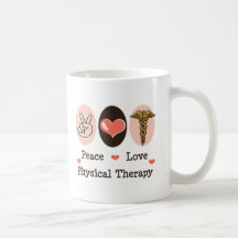 Fisioterapia do amor da paz canecas