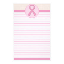 Fita cor-de-rosa do cancro da mama alinhada papel personalizados