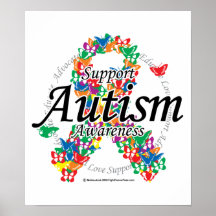 Fita do autismo das borboletas posteres