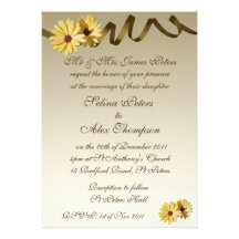 Fita do ouro/convite amarelo do casamento da marga