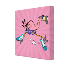 flamingo running da corrida bonito parva impressão de canvas esticadas