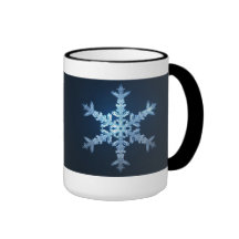 Floco de neve azul canecas