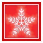 Floco de neve vermelho e branco da estrela foto arte