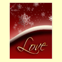Flocos de neve com amor cartões postais