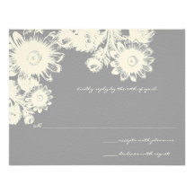 Flor cinzenta bonita do vintage que Wedding o cart Convite Personalizado