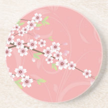 Flor de cerejeira cor-de-rosa macia porta copos para bebidas