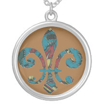 Flor de lis de turquesa bijuterias personalizadas