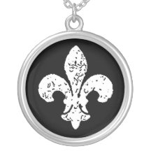 Flor de lis do esmaecimento do Whit Bijuterias Personalizadas