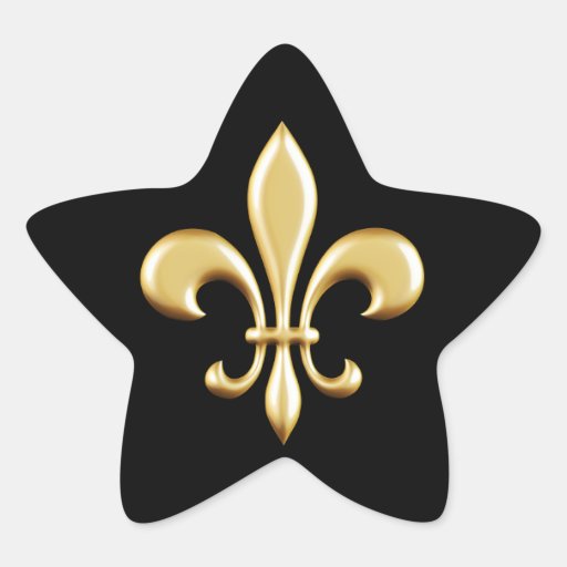 Flor de lis dourada adesivo em forma de estrela Zazzle Armario Fruteira ~ Flor de lis dourada adesivo em forma de estrela Zazzle