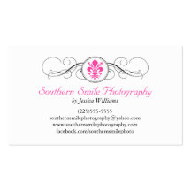 Flor de lis extravagante modelos cartões de visitas