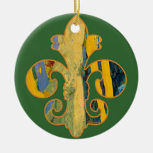Flor de lis pintada 8 ornamento