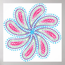 Flor de Paisley Posters