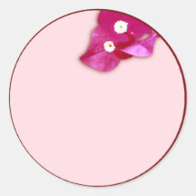 Flor do Bougainvillea Adesivos Em Formato Redondos