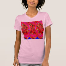 Flor do vermelho dos pares camiseta