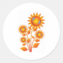 flor na ilustração adesivo em formato redondo