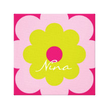 Flor personalizada [limão+rosa] impressão de canvas esticada