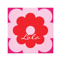 Flor personalizada [vermelho+rosa] impressão de canvas envolvida