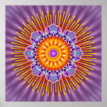 Flor violeta amarela da violeta | da mandala posters