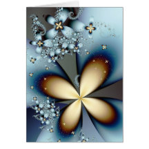 Floral abstrato bonito do ouro azul cartao