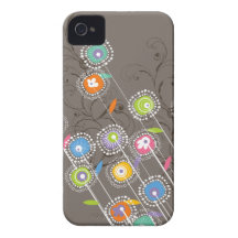 Floral colorido lunático do jardim Groovy Capa iPhone 4 Case-Mate