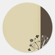 Floral preto e branco e borboletas adesivos