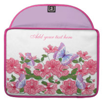 Floral rosado e borboletas capas para macbook da rickshaw