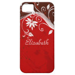 Floral vermelho elegante capa iPhone 5 Case-Mate