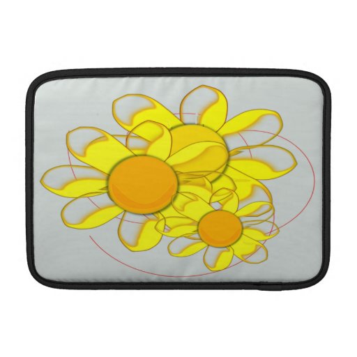 Flores amarelas felizes bolsa de MacBook air