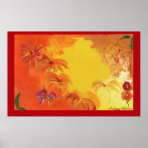 Flores brilhantes abstratas #4 Halima Ahkdar Posteres