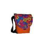 Flores brilhantes e coloridas bolsa mensageiro