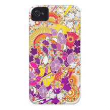 Flores coloridas capas de iPhone 4 Case-Mate