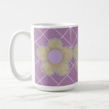 Flores do azulejo n (roxas) caneca