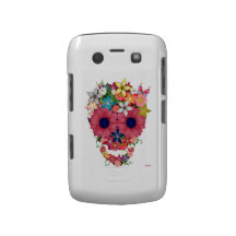 Flores do crânio capa blackberry Case-Mate