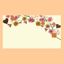 Flores e cartão de visita japoneses dos corações cartões de visita