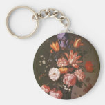 Flores em um vaso de vidro chaveiro