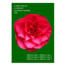 Flores mínimas - Camelia vermelho - verde de grama Cartão De Visita