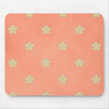 Flores na laranja mousepad