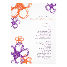 Flores selvagens roxas & alaranjadas que Wedding o Convites