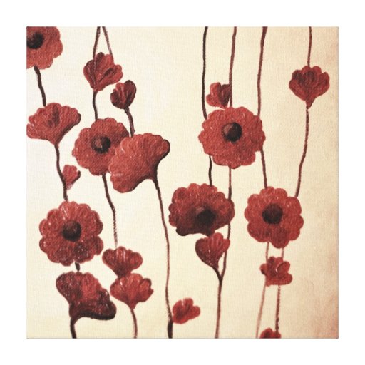 Flores vermelhas Pictural Impressão De Canvas Esticadas