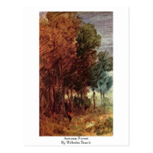 Floresta do outono por Wilhelm Busch Cartoes Postais