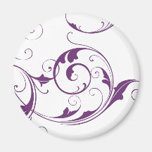 Flourish roxo imã de geladeira