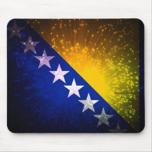 Fogo-de-artifício; Bandeira de Bósnia Mouse Pad